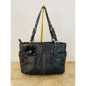 RARE LIMITED EDITION COach gallery black TOTe LEather SHoulder BAg tote Z25841